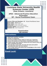 NP - Nurse Practitioner Exam Review Questions