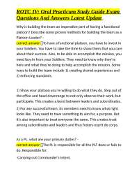 ROTC IV Oral Practicum Study Guide: Questions and Answers on Leadership and Training