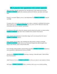 HCA Practice Test: Culturally Appropriate Care and Ethics