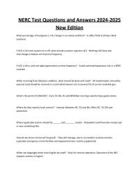 NERC Test Questions and Answers: A Comprehensive Guide to Grid Reliability Standards