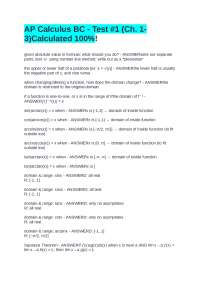 AP Calculus BC - Test #1 (Ch. 13) - Exercises and Explanations