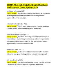 LOMA ACS 101 Module 3 Exam Questions and Answers: Customer Service and Technology