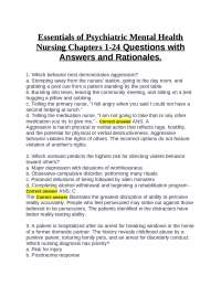 Essentials of Psychiatric Mental Health Nursing: Questions with Answers and Rationales