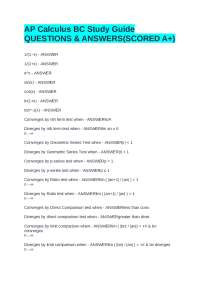 AP Calculus BC Study Guide: Questions & Answers (Scored A+)