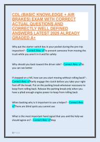 CDL (Basic Knowledge + Air Brakes) Exam: Questions and Answers