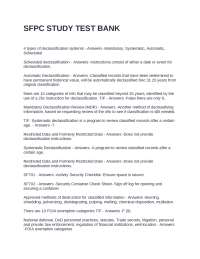 SFPC Study Test Bank: Declassification Systems, Security Procedures, and FOIA Exemptions