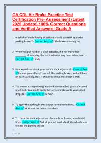 GA CDL Air Brake Practice Test: Certification Pre-Assessment (Latest 2025 Update)