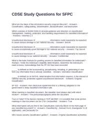 CDSE Study Questions: SFPC Information Security Program