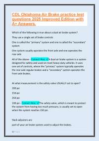 CDL Oklahoma Air Brake Practice Test Questions: 2025 Improved Edition