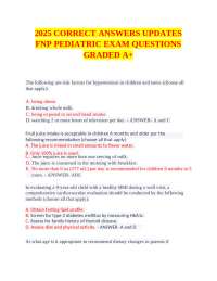 Pediatric Exam Questions: FNP Exam Review