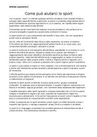 Relazione sullo sport