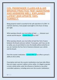 CDL Passenger Class A/B & Air Brakes Practice Test Questions and Answers