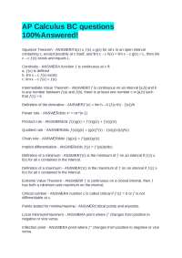 AP Calculus BC: Essential Concepts and Formulas