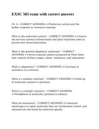 EXSC 505 Exam: Endocrine System, Training Adaptations