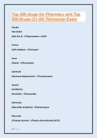 Top 200 Drugs for Pharmacy and Technician Exams: A Comprehensive List (Part 1)