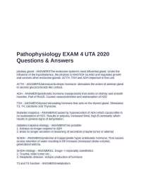 Pathophysiology Exam 4: Endocrine System and Neurological Disorders