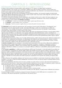 Riassunto per l'esame di Istituzioni di Economia, corso del professore Barani