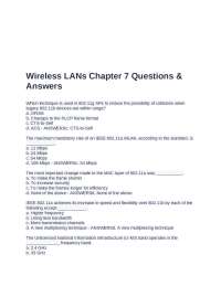 Wireless LANs: Chapter 7 Questions and Answers