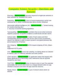 Computer Science Security+ Questions and Answers
