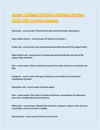 Jersey College Nutrition Midterm Review 2024 with correct answers