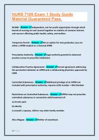NURS 7105 Exam 1 Study Guide: Advanced Practice Nursing in Louisiana