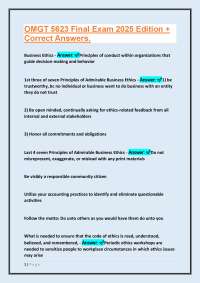 OMGT 5623 Final Exam 2025 Edition: Business Ethics and Environmental Strategies