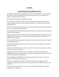 Costing Systems: Job-Order Costing, Process Costing, and Activity-Based Costing
