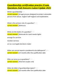 Guardianship Certification Practice Exam: Questions and Answers