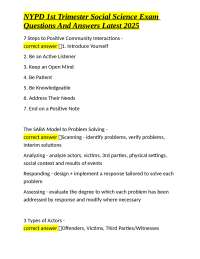 NYPD 1st Trimester Social Science Exam Questions And Answers Latest 2025