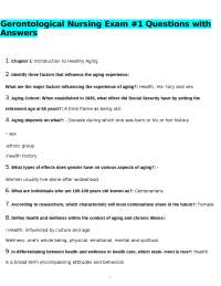 Gerontological Nursing Exam #1 Questions and Answers