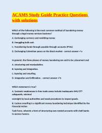 ACAMS Study Guide Practice Questions with Solutions