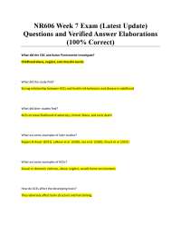 NR606 Week 7 Exam (Latest Update) Questions and Verified Answer Elaborations (100% Correct