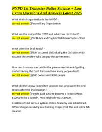 NYPD 1st Trimester Police Science + Law Exam Questions and Answers: A Comprehensive Guide