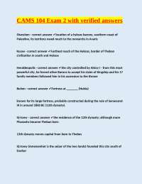 Ancient Egypt: Key Locations and Rulers - CAMS 104 Exam 2