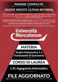 Analisi Matematica 1 e Fondamenti di Geometria | PANIERE + NUOVE INEDITE RIFORMA | L-8/L8
