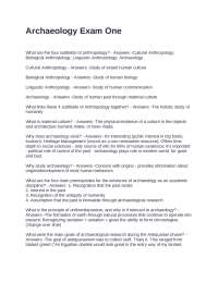Archaeology Exam One: Key Concepts and Theories