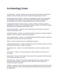 Archaeology Exam: Key Concepts and Definitions