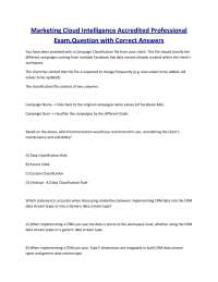 Marketing Cloud Intelligence Accredited Professional Exam: Practice Questions and Answers