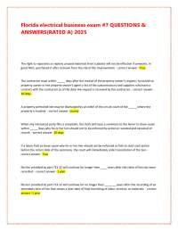 Florida Electrical Business Exam #7: Questions and Answers