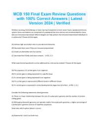 MCB 150 Final Exam Review Questions: Genetics, Molecular Biology, and Cell Biology