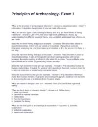 Principles of Archaeology: Exam 1 Study Guide
