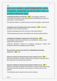 EDF 6223 Exam 2 Questions: Behavior Analysis and Extinction
