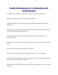 Growth and Development: Chapter 1-16 Questions and Answers