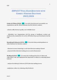 EDF6557 FINAL EXAM QUESTIONS WITH CORRECT VERIFIED SOLUTIONS 2025/2026