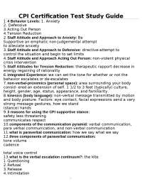 CPI Certification Test Study Guide