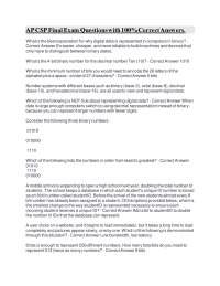 AP Computer Science Principles (CSP) Final Exam Questions and Answers