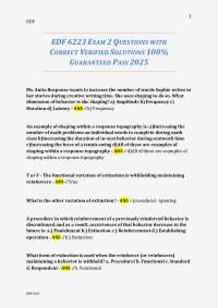 EDF 6223 Exam 2 Questions with Verified Solutions: Applied Behavior Analysis
