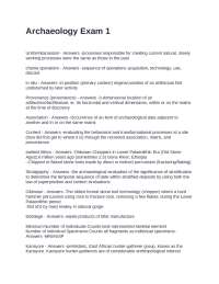 Archaeology Exam 1: Key Concepts and Definitions