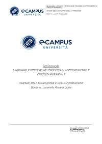 Paniere LINGUAGGI ESPRESSIVI NEI PROCESSI DI APPRENDIMENTO E CRESCITA PERSONALE