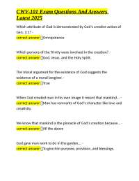 CWV-101 Exam Questions and Answers: A Comprehensive Guide to Christian Worldview